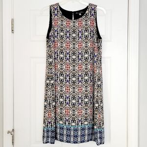 Rose & Olive Patterned Chiffon Shift Dress M